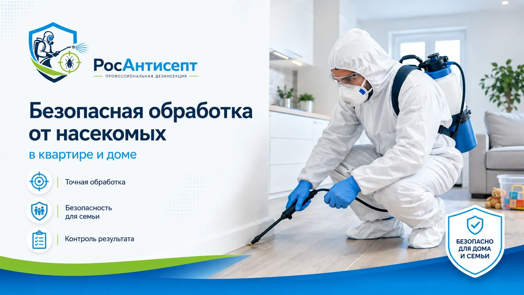 Безопасная обработка от насекомых в квартире и доме | РосАнтисепт