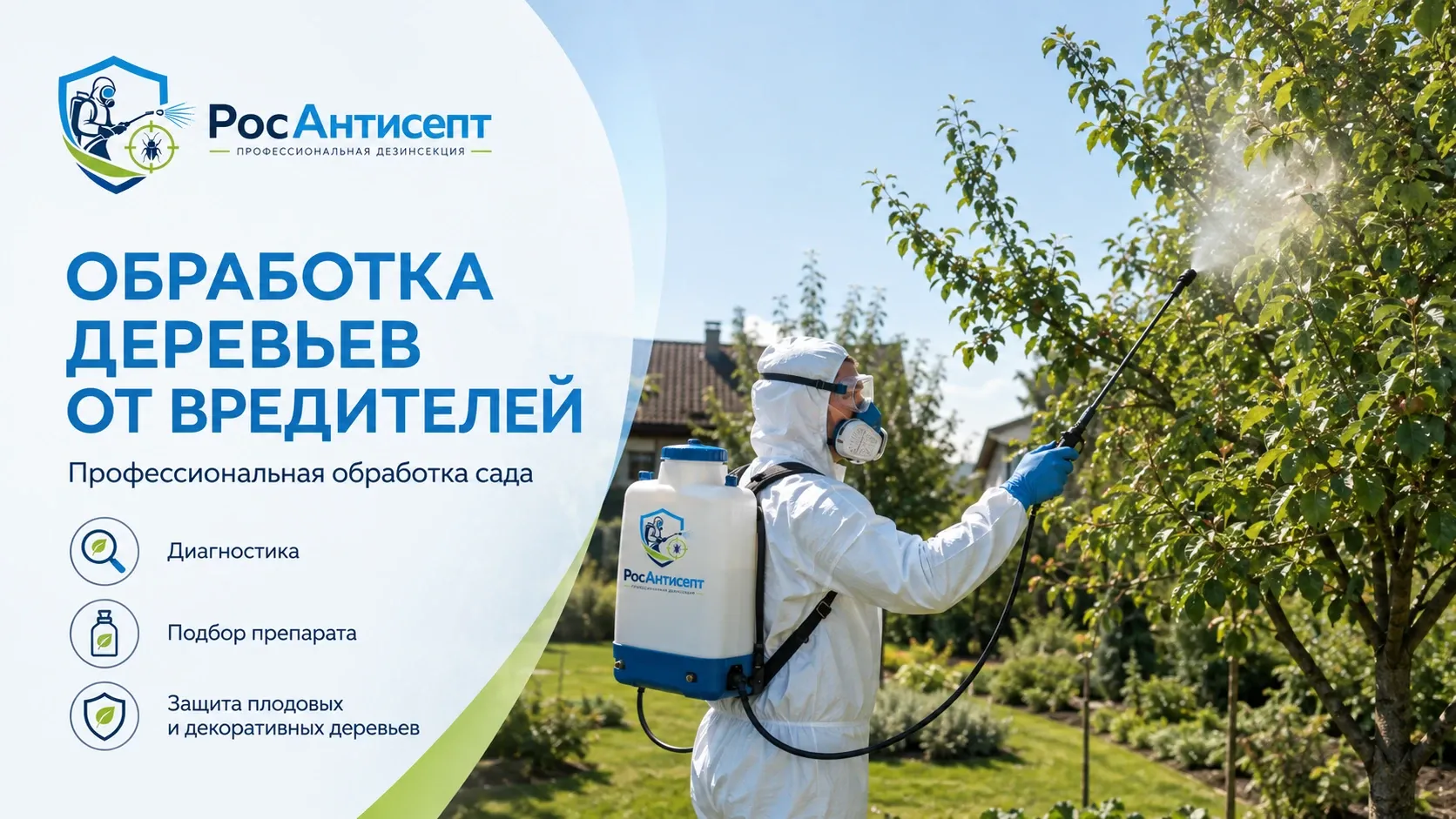 Обработка деревьев от вредителей на участке в Москве и МО | РосАнтисепт